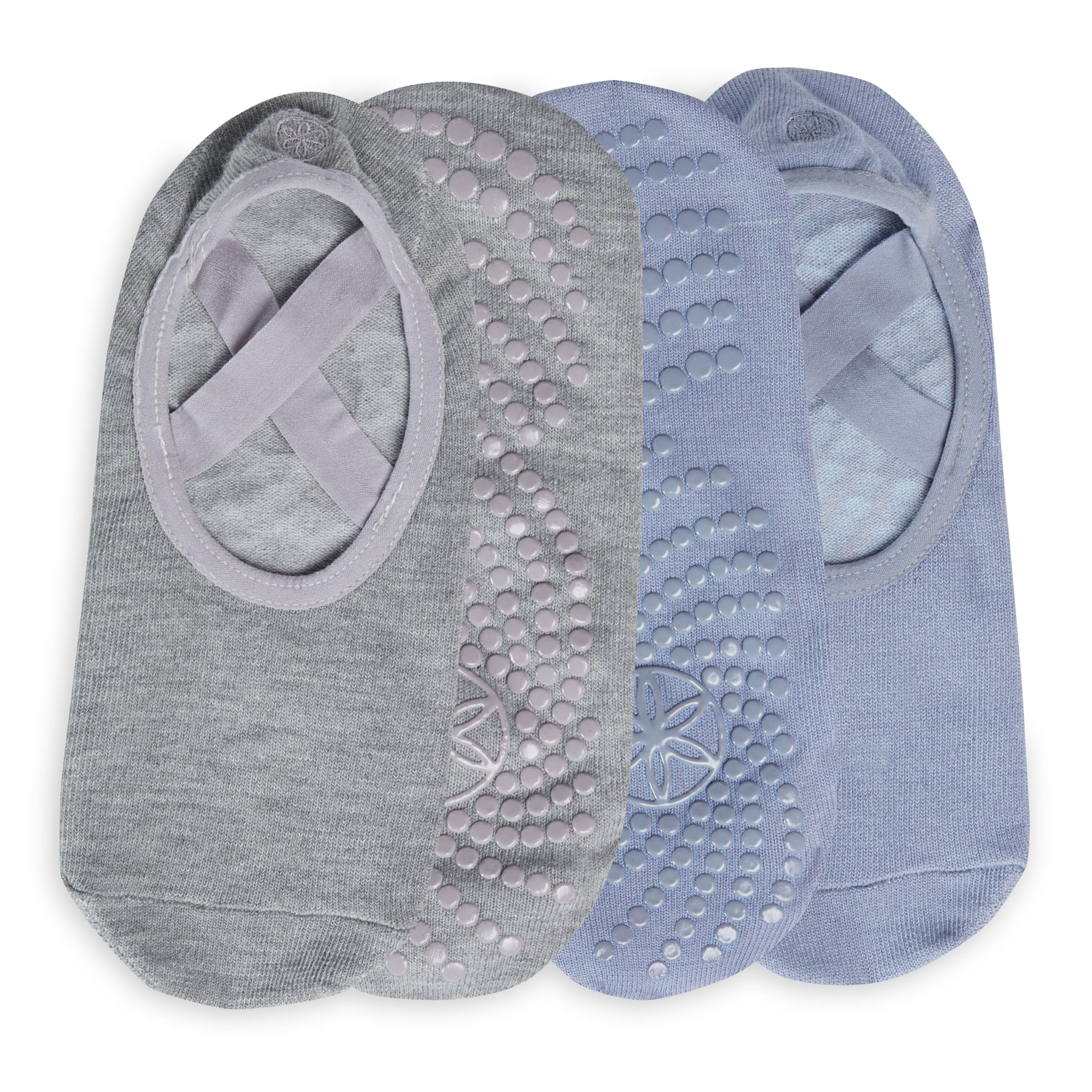 Calcetines de yoga Gaiam Grippy Studio para un agarre adicional en yoga estándar o caliente, barra, pilates, ballet o en casa para mayor equilibrio y estabilidad