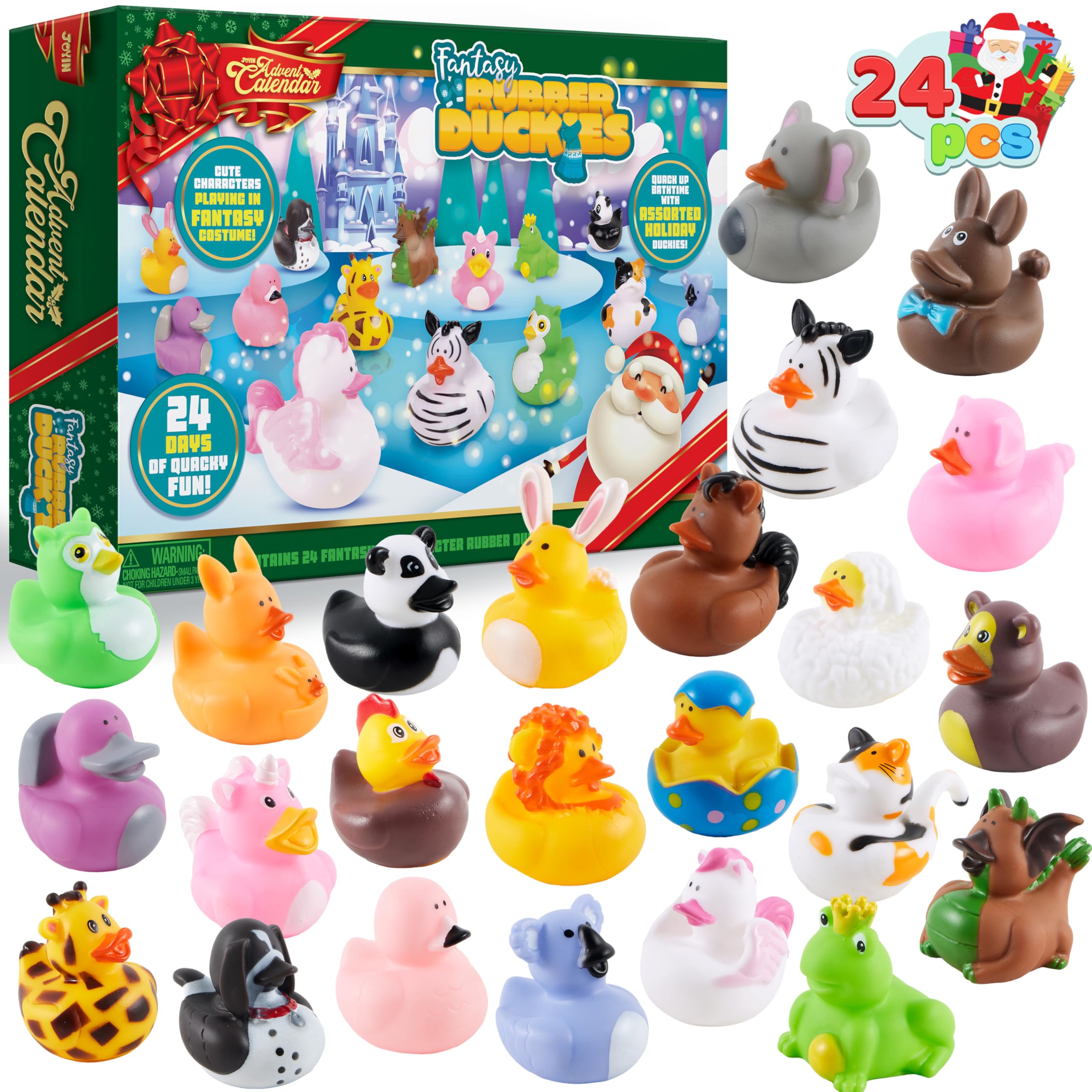 JOYIN 24 Days Christmas Advent Calendar 2025 with 24 Animal Rubbers for Kids Toddlers, 24 Days Countdown Advent Calendar