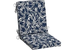 Arden Selections earthFIBER Outdoor Dining Chair Cushion, 20 x 20, Water Repellent, Fade Resistant, 1-Piece Cushion for Dining Chairs 20 x 20, Navy Blue King Palm