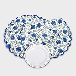 Ridhi Queen Blue Bo-ho Round Place Mat Double Layer