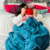 Bedsure Fleece Throw Blanket Teal 130x150 cm Soft Cozy Plush Microfibre view 6