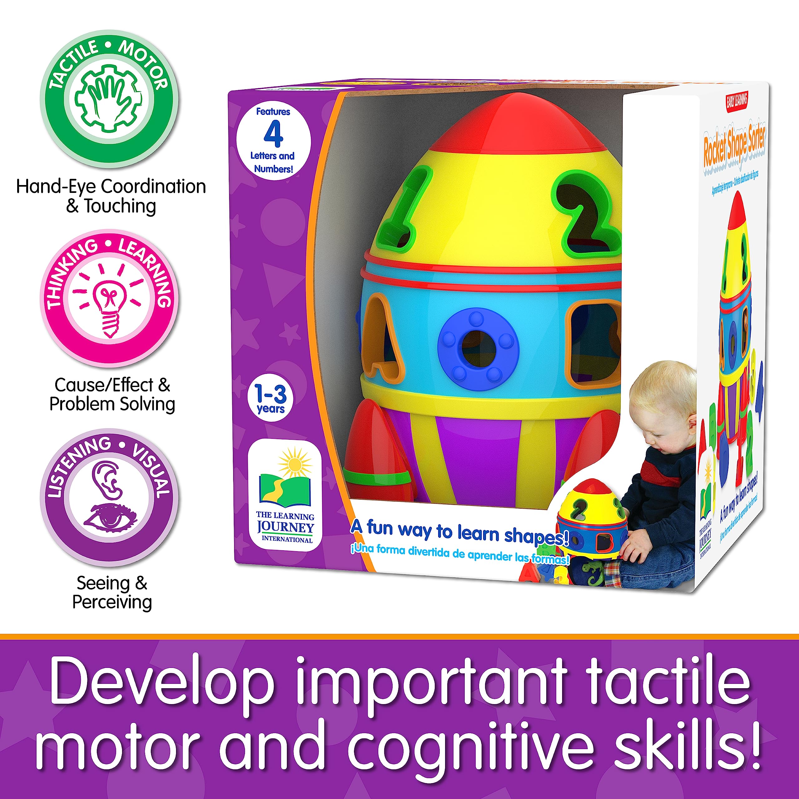 The Learning Journey Early Learning - Rocket Shape Sorter - Toddler Toys & Gifts for Boys & Girls Ages 12 Months and Up - Award Winning Toy (204207)