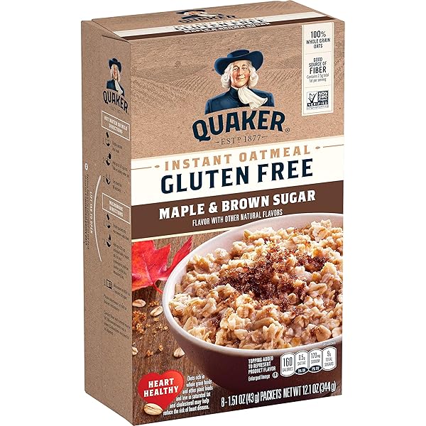 QUAKER INSTANT OATMEAL, GLUTEN FREE, MAPLE & BROWN...