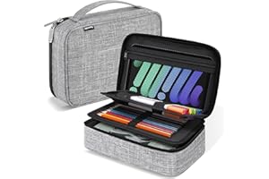 Zannaki Big Capacity Storage Pouch Marker Pen Pencil Case Simple Stationery Bag Box Art Tool & Sketch Storage Boxes for Bullet Journal Middle High School Office College Student Girl Women Adult Teen