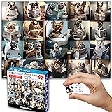 Think2Master Pooping Dogs & Puppies 1000 Pieces Jigsaw Puzzle. Pooping Puppies, Funny Bathroom Decoration, Gag Gift. Fun Toy 