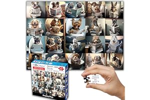 Think2Master Pooping Dogs & Puppies 1000 Pieces Jigsaw Puzzle. Pooping Puppies, Funny Bathroom Decoration, Gag Gift. Fun Toy Teens, Adults, Seniors & Families. Great for Kids 13+ Size: 26.8” x 18.9”