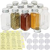 Simple Houseware 12-Pack 6 Ounce Square Spice Bottles w/label