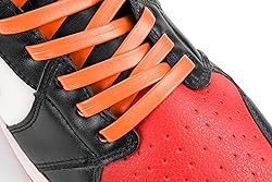 Loop King Laces - Premium Orange Flat Leather Shoe