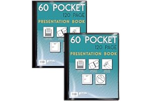 Better Office Products 60 Pocket Bound Black Presentation Book, with Clear View Front Cover, 120 Sheet Protector Pages, 8.5" x 11" Sheets, Art Portfolio, Durable Poly Covers, Letter Size (2 Pack)