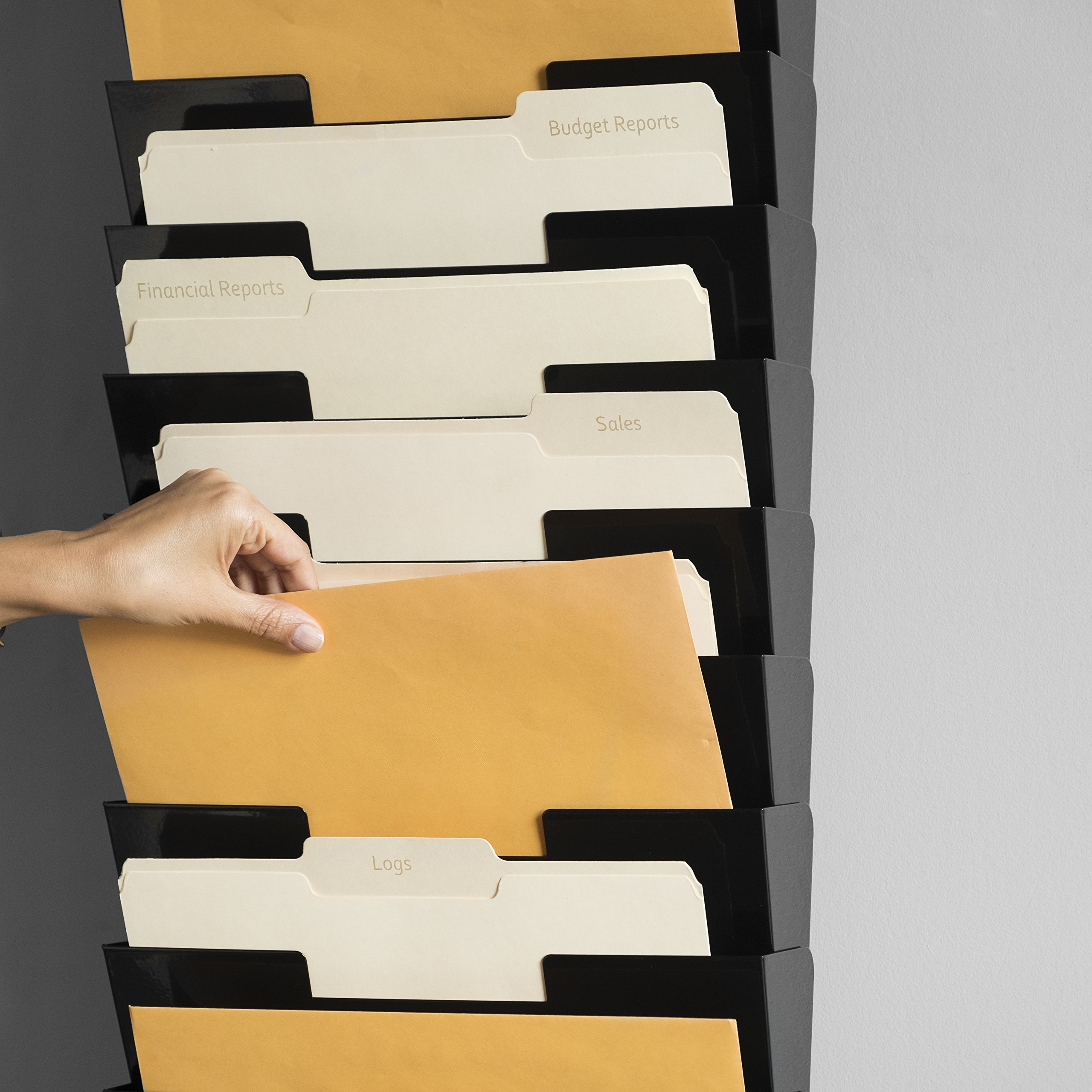 Wall File Holder Metal Vertical Letter Size Rack Storage Legal