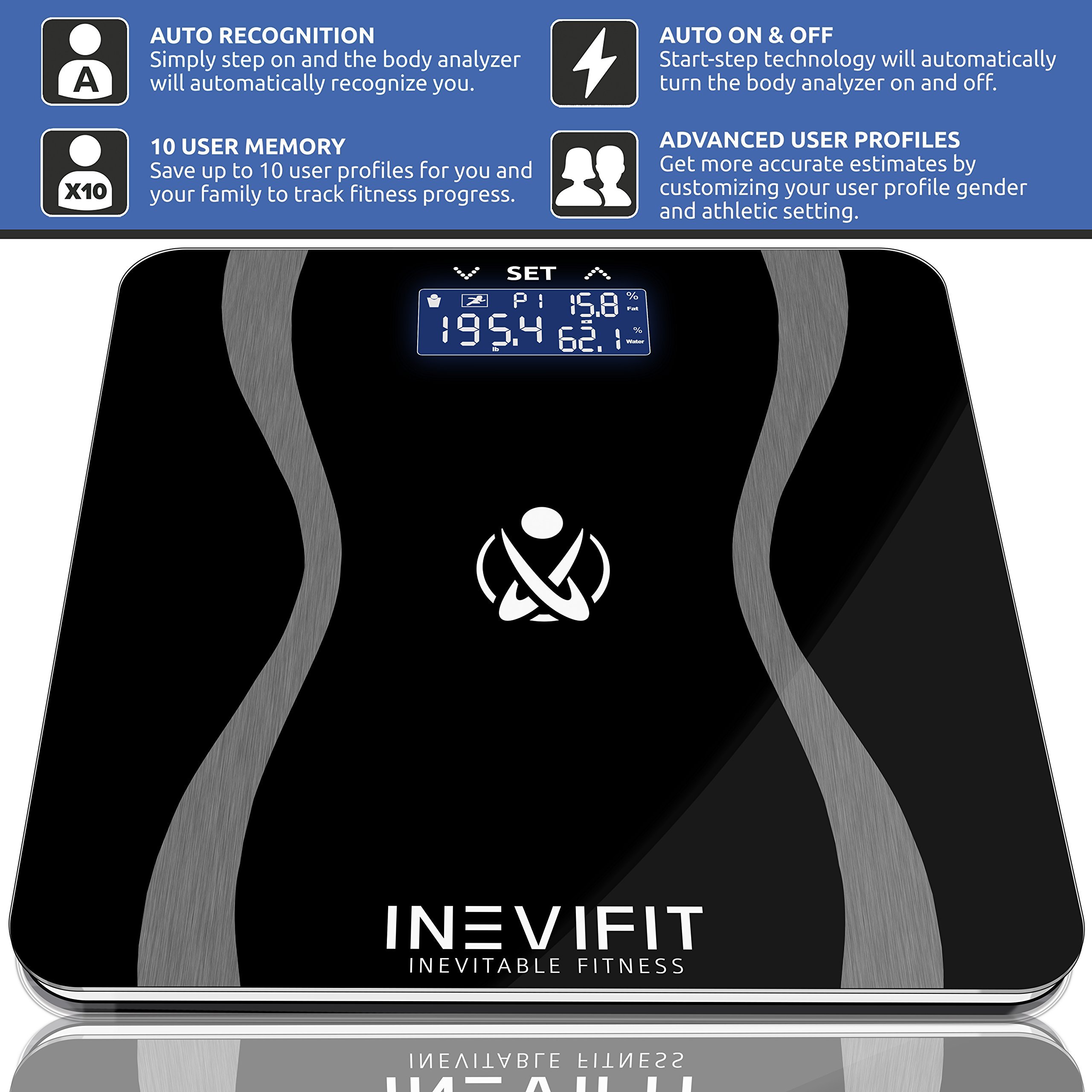 INEVIFIT BODYANALYZER SCALE, Highly Accurate Digital Bathroom Body