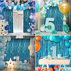 Crosize 3 Pack 3.3 x 9.9 ft Blue Foil Fringe