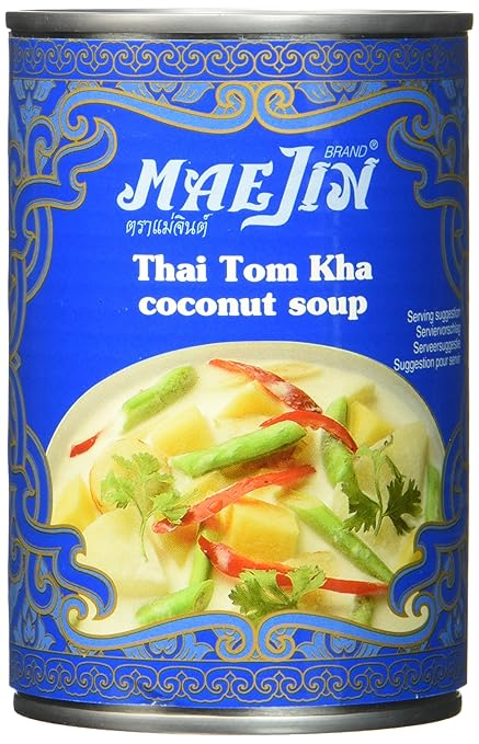 [ 12x 398ml ] MAEJIN Thailändische Tom Kha Kokossuppe / Thai Tom Ka coconut Soup