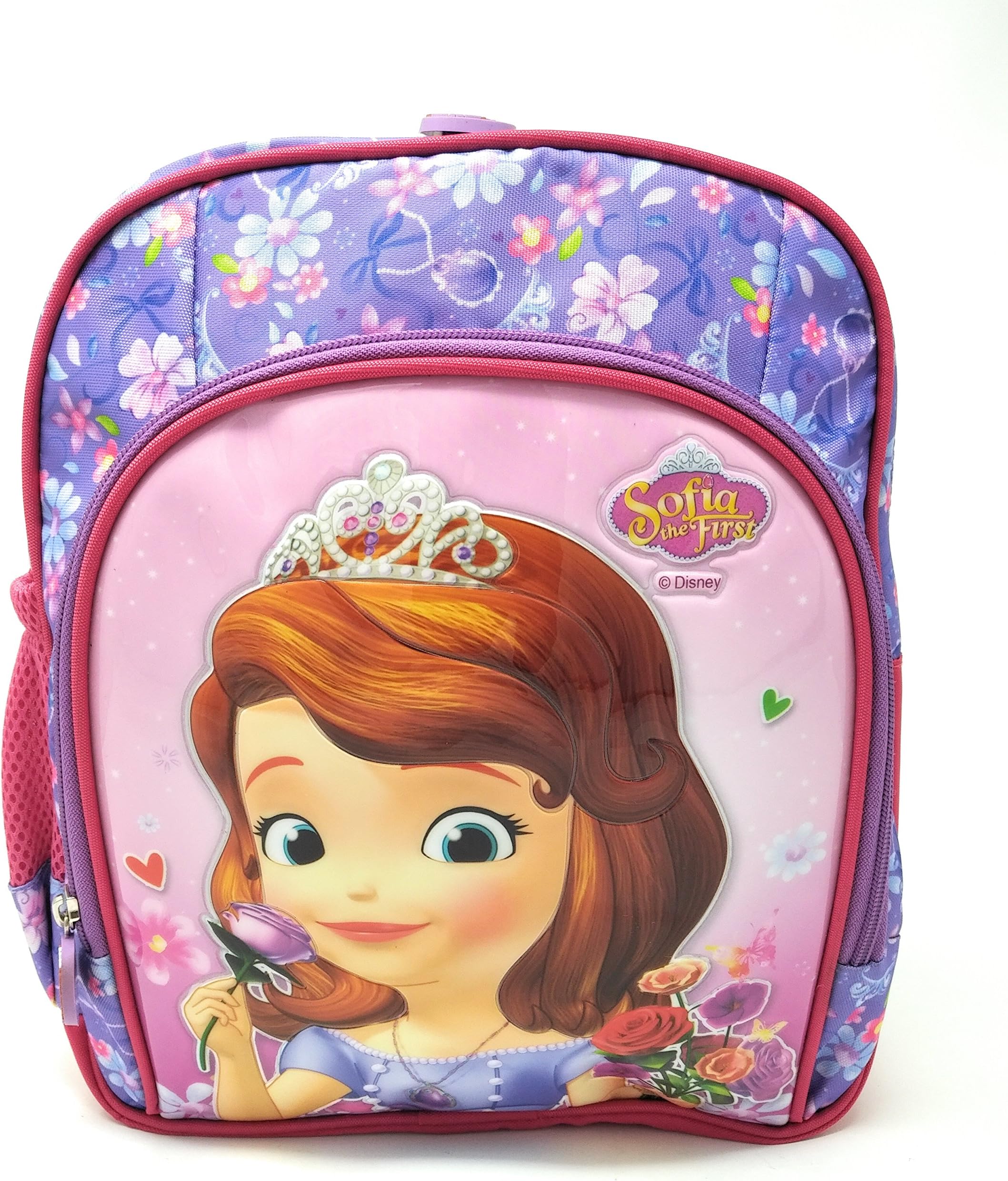 QIPS Disney Sofia 10 Inch Polyester School Backpack for Kids (HMHTSB 60521-SF)
