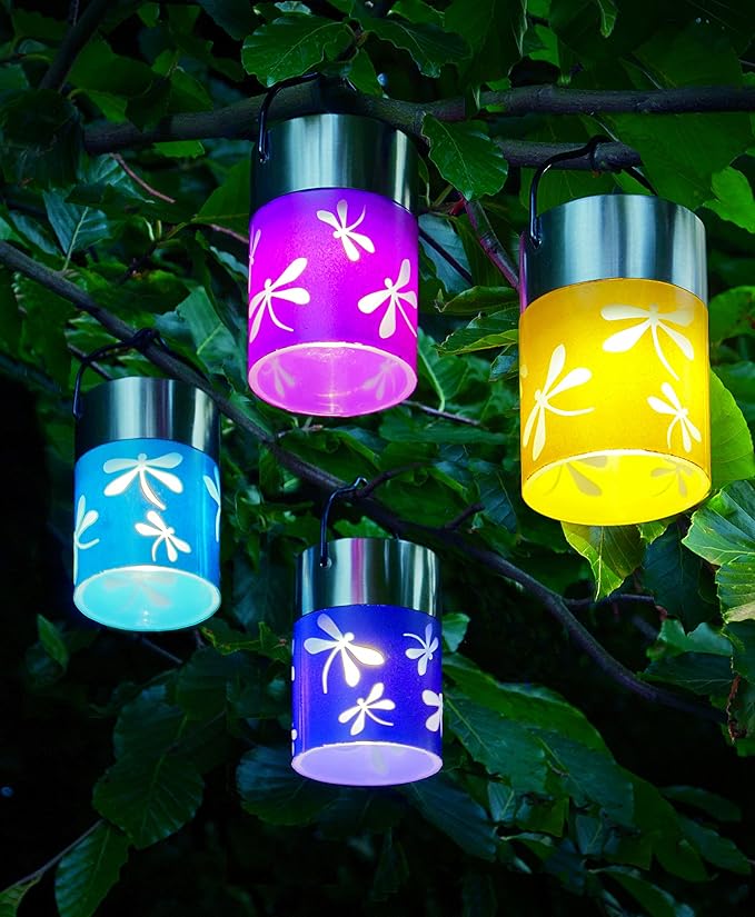 Solar Projection Hanging Garden Lantern Light (Four Pack) Amazon.co.uk