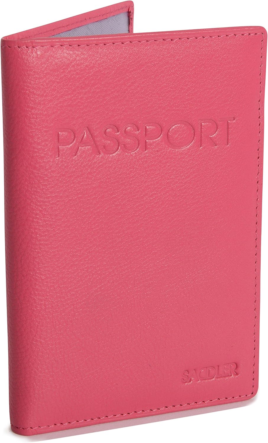 SADDLER "Harper Women's Luxurious Real Leather Passport Holder, Fuchsia