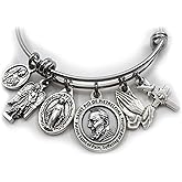 Patron Saint of Healing, St. Padre Pio Bangle Bracelet, Healing Prayer, Get Well Gift