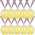 Swpeet Metal Gold Silver Bronze Award Medals with Ribbon, Olympic Style Winner Medals for Kids Children's Events, Classrooms,