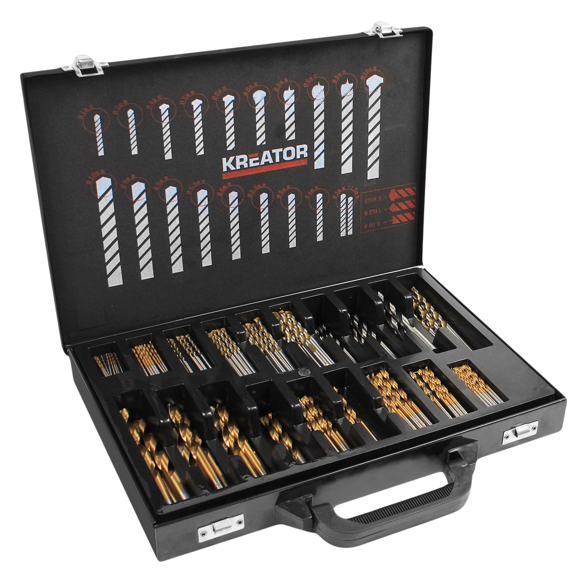 Varo Kreator 120 pcs. drill set, wood drills, metal drills, stone drills in various sizes, product KRT012800