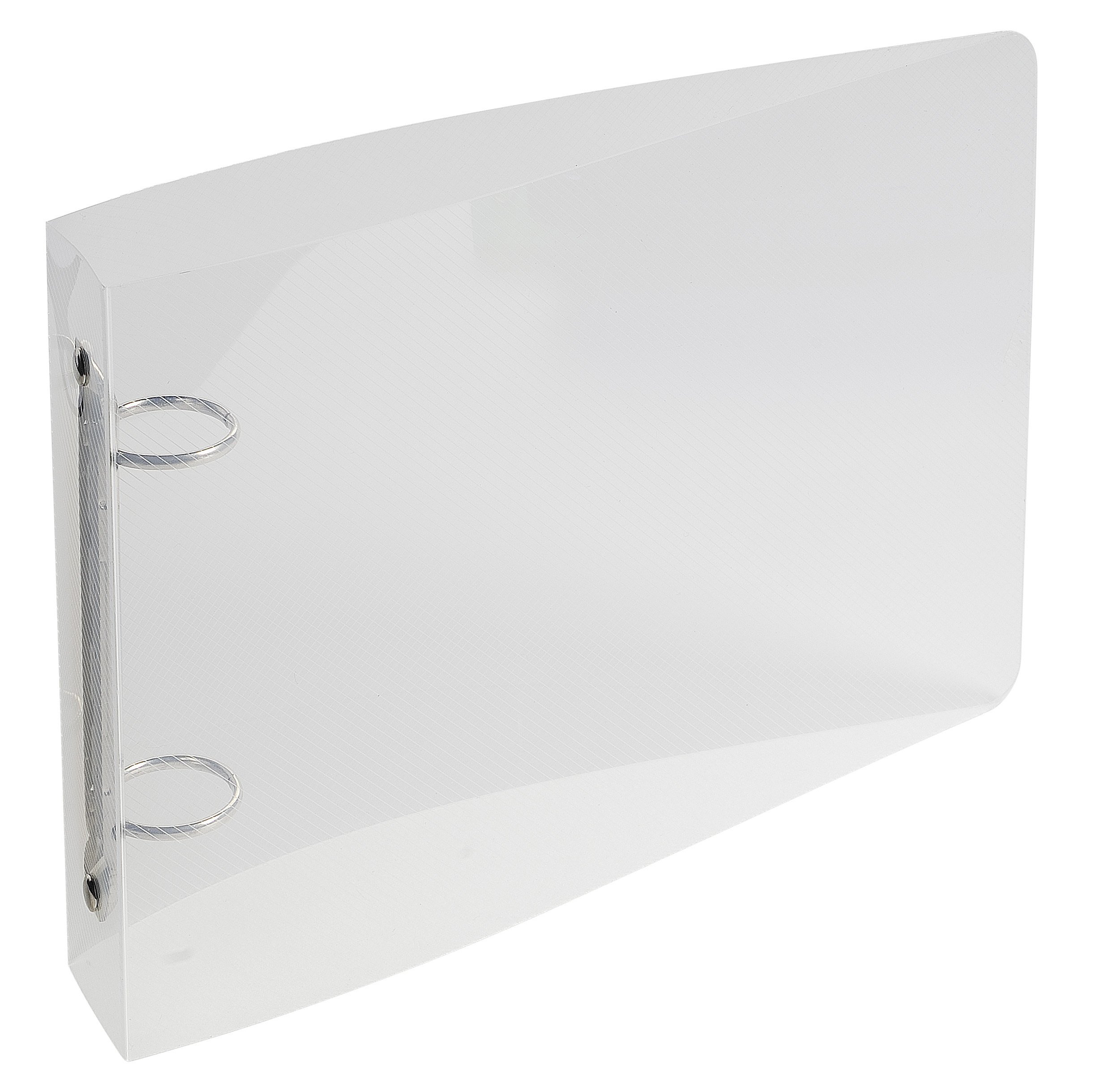 Exacompta - Ref. 51091E - Semi-rigid PP binder for index cards - 2 round rings, diameter 25 mm - Spine 35 mm - External dimensions: 16.5 x 24cm - Colour: Crystal