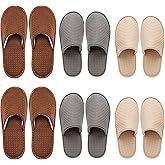 OSTADARRA 6-10 Pairs Spa Slippers, Non Slip Disposable Slippers For Guest, Washable Reusable, Which Can Be Used As Women Men, House, Indoor, Bathroom, Bedroom, Hotel, Bride Slippers