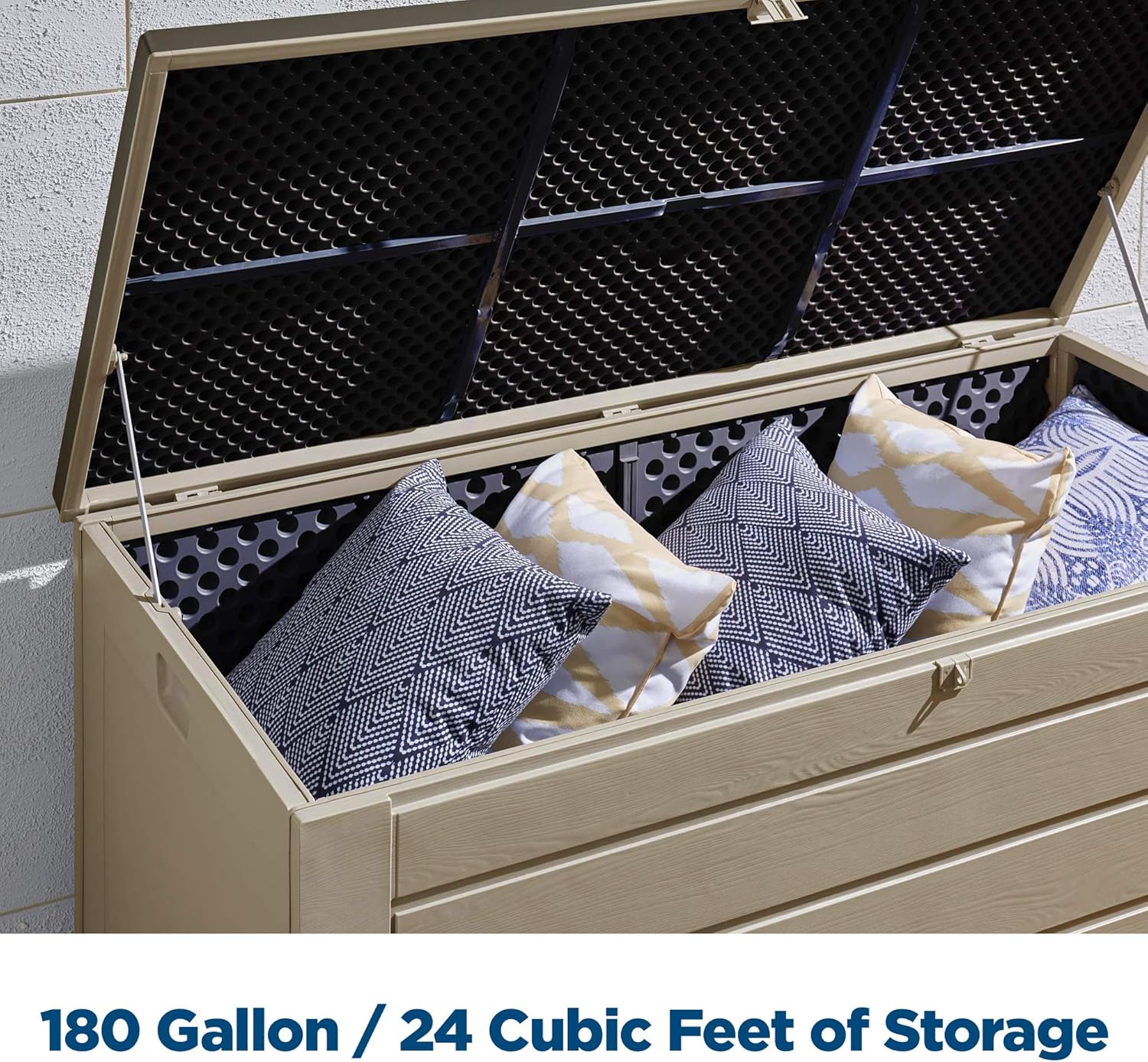 Cosco Outdoor Living 88180BTN1E Cosco Outdoor Patio, Extra Large, 180 Gallons, Tan Deck Storage Box : Garden & Outdoor