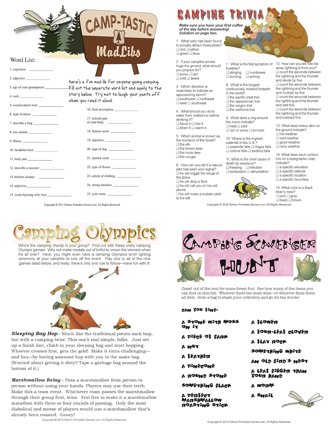 amazoncom printable camping games pack for mac download software