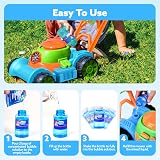 Sloosh Bubble Lawn Mower Toy Blue – 4oz + 24x12ml Bubble Solutions, Battery view 6