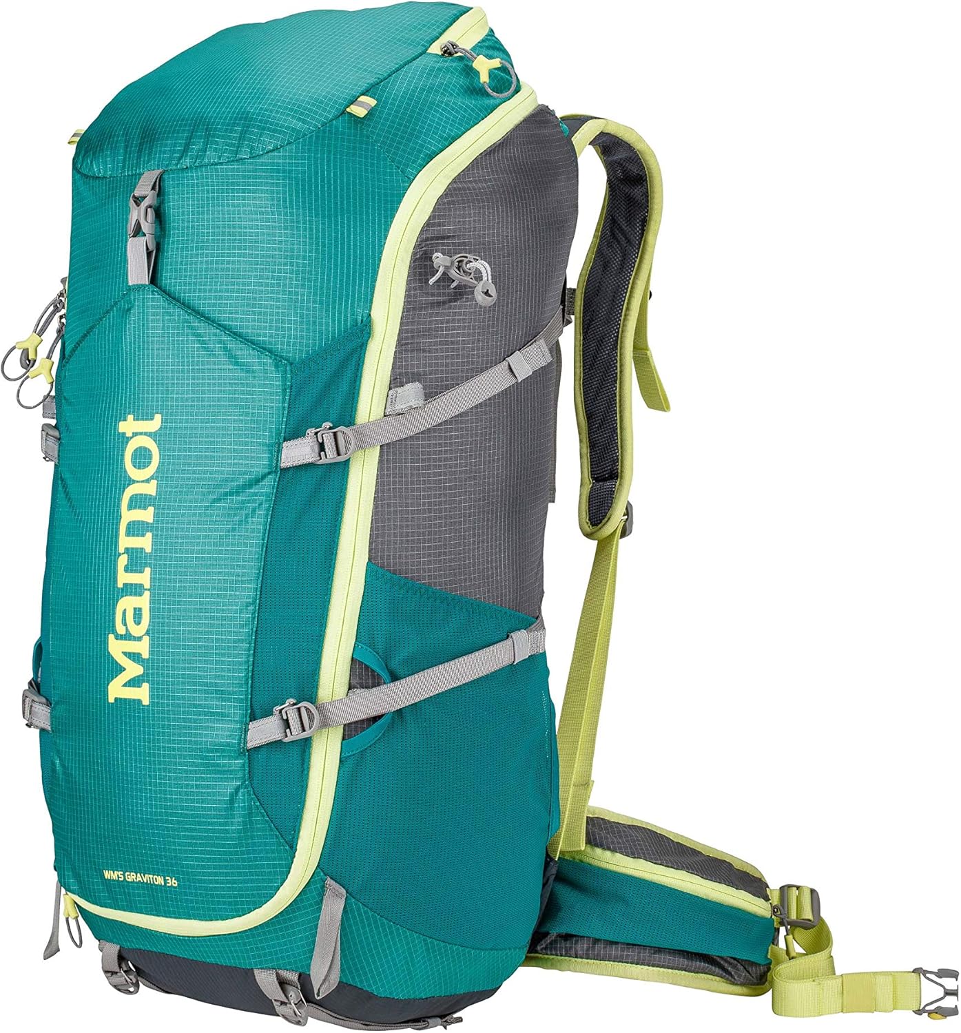 Marmot Women's Graviton 36 Lightweight Hiking Backpack, Gem Green/Cinder, One-Size