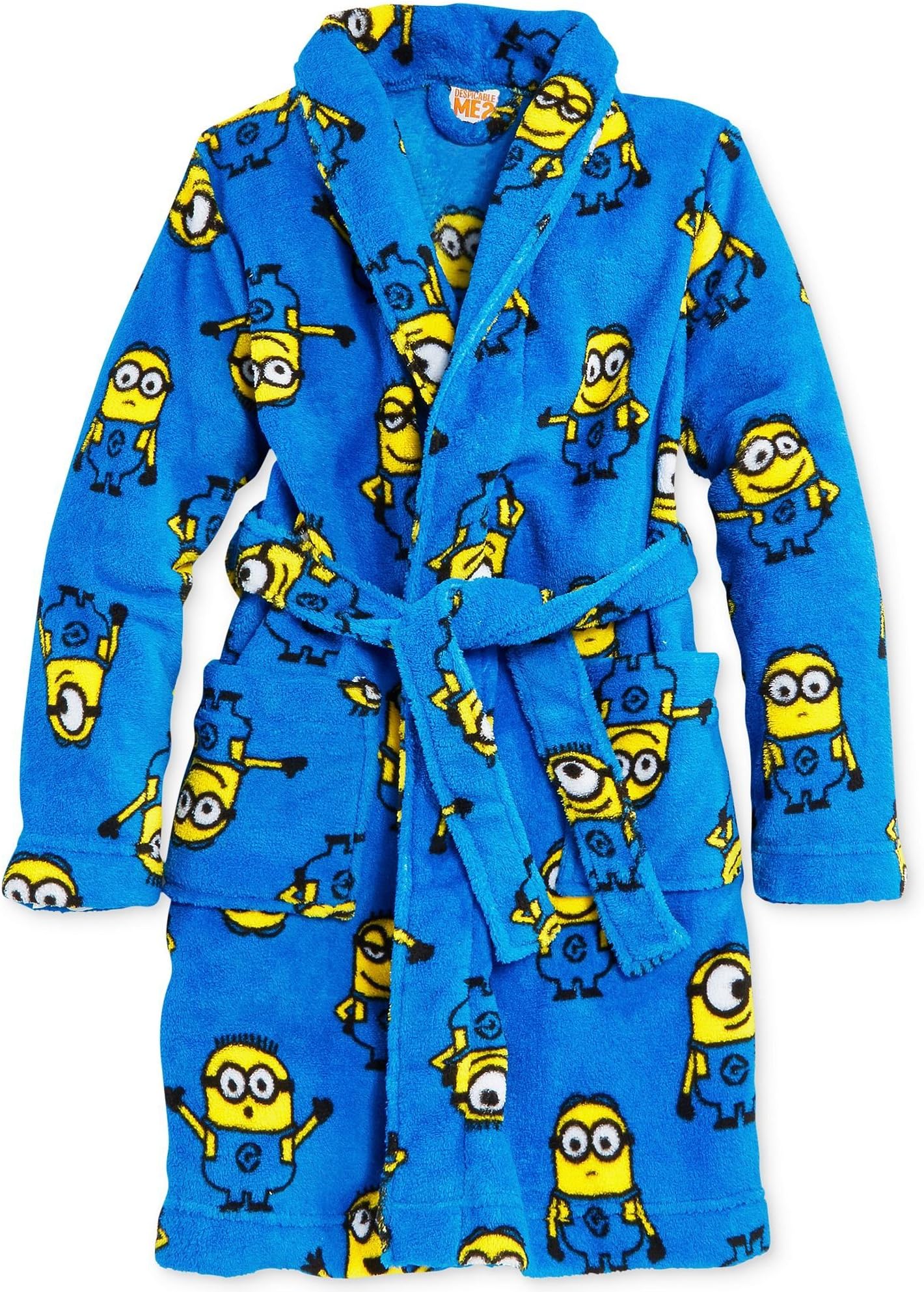 Despicable Me 2 Minion Boys Plush Fleece Robe, Bathrobe Sizes 4-10