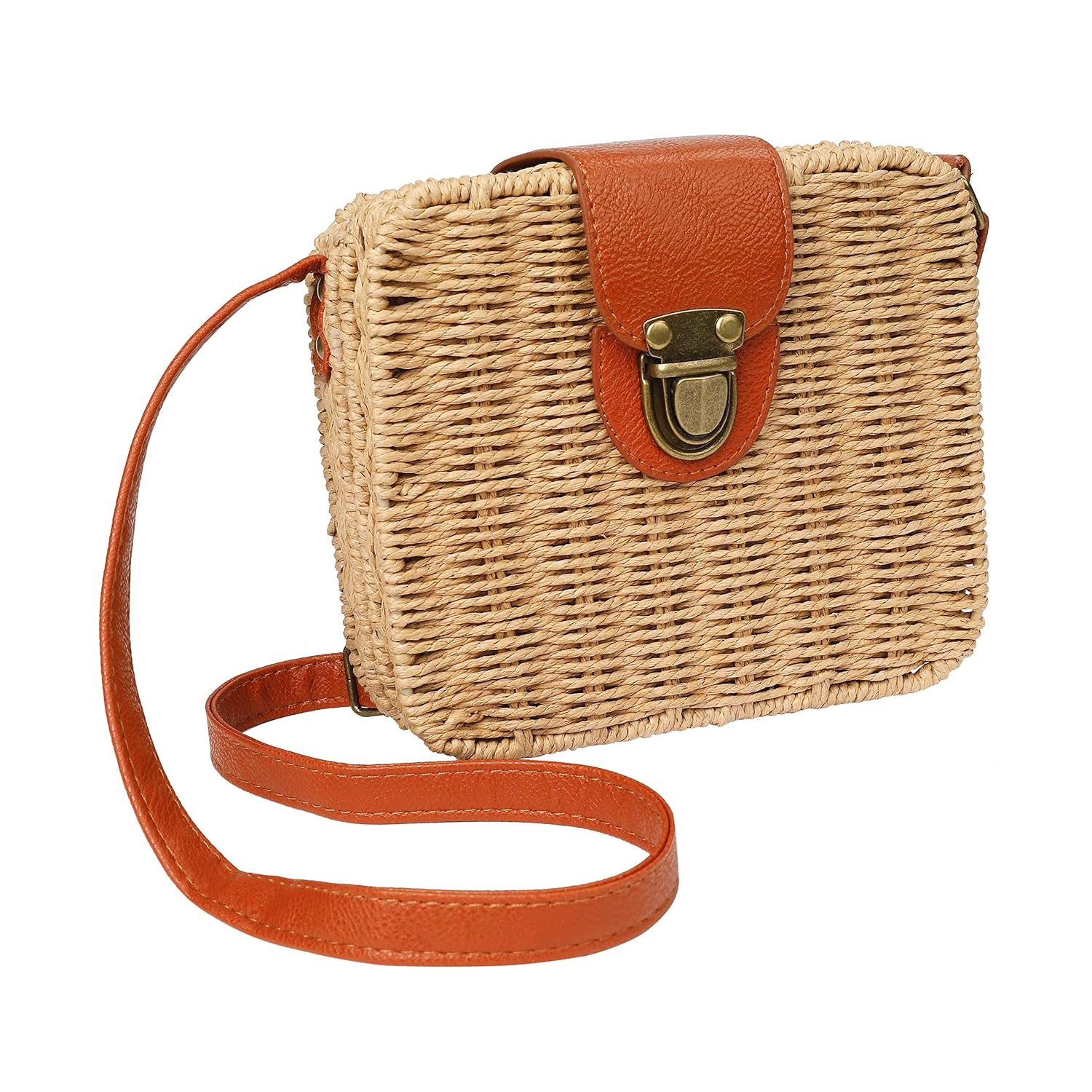 Straw Bag Cross Body Summer Beach Purse Small Woven Shoulder Bags for