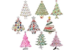 FIINTRWA Halloween Thanksgiving Fall Christmas Theme Crystal Brooch Set with Rhinestone Crystal Halloween Thanksgiving Fall Christmas Ornament