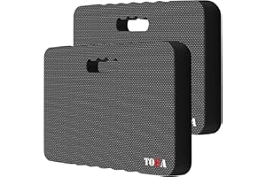 TOUA Kneeling Pad Thick Extra Large High Density Foam Kneeler Pad Mat for Gardening Yoga Exercise Bath (Black 2 Pack)