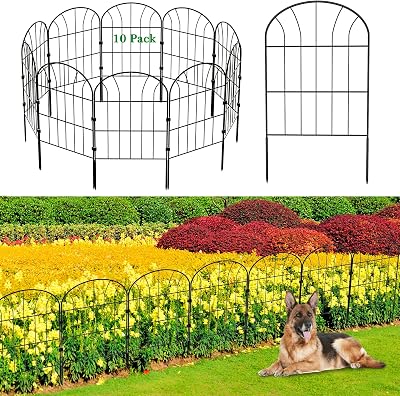 SARSTRY Decorative Garden Fence 10 Panels 3.3m Rustproof Metal Border