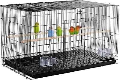 Yaheetech Large Bird Cage Flight Cage 77.5x46.5x46 cm Black