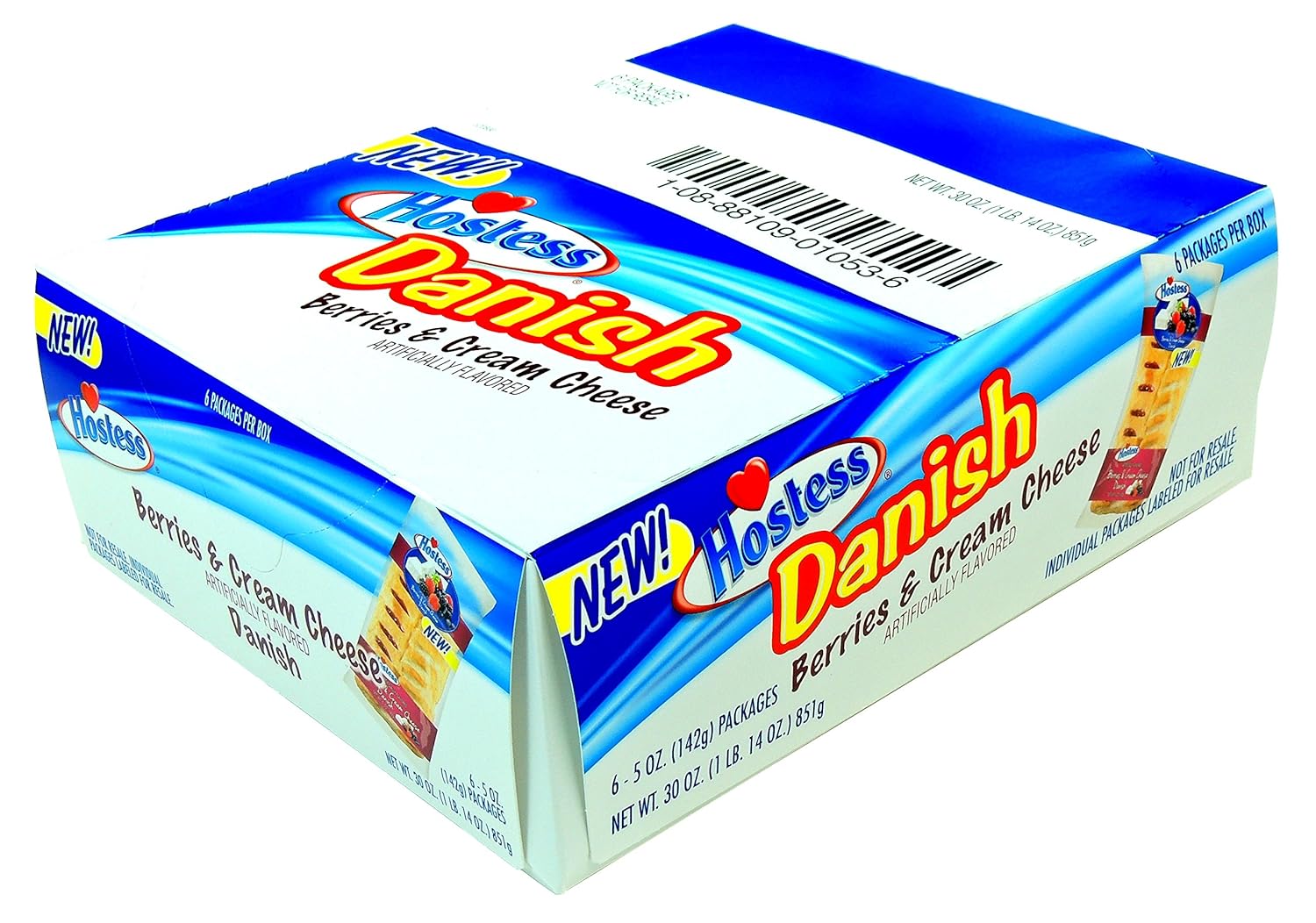 Hostess Berries & Cream Cheese Danish 5 oz (pack of 6 Individual