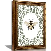 SKZMBTI Vintage Gold Framed Insect Wall Art Classical Bee Painting Prints | Bumblbee Canvas Wall Decor Boho Rustic Minimalist Style Poster Print Artwork for Living Room Bedroom Home Decoration