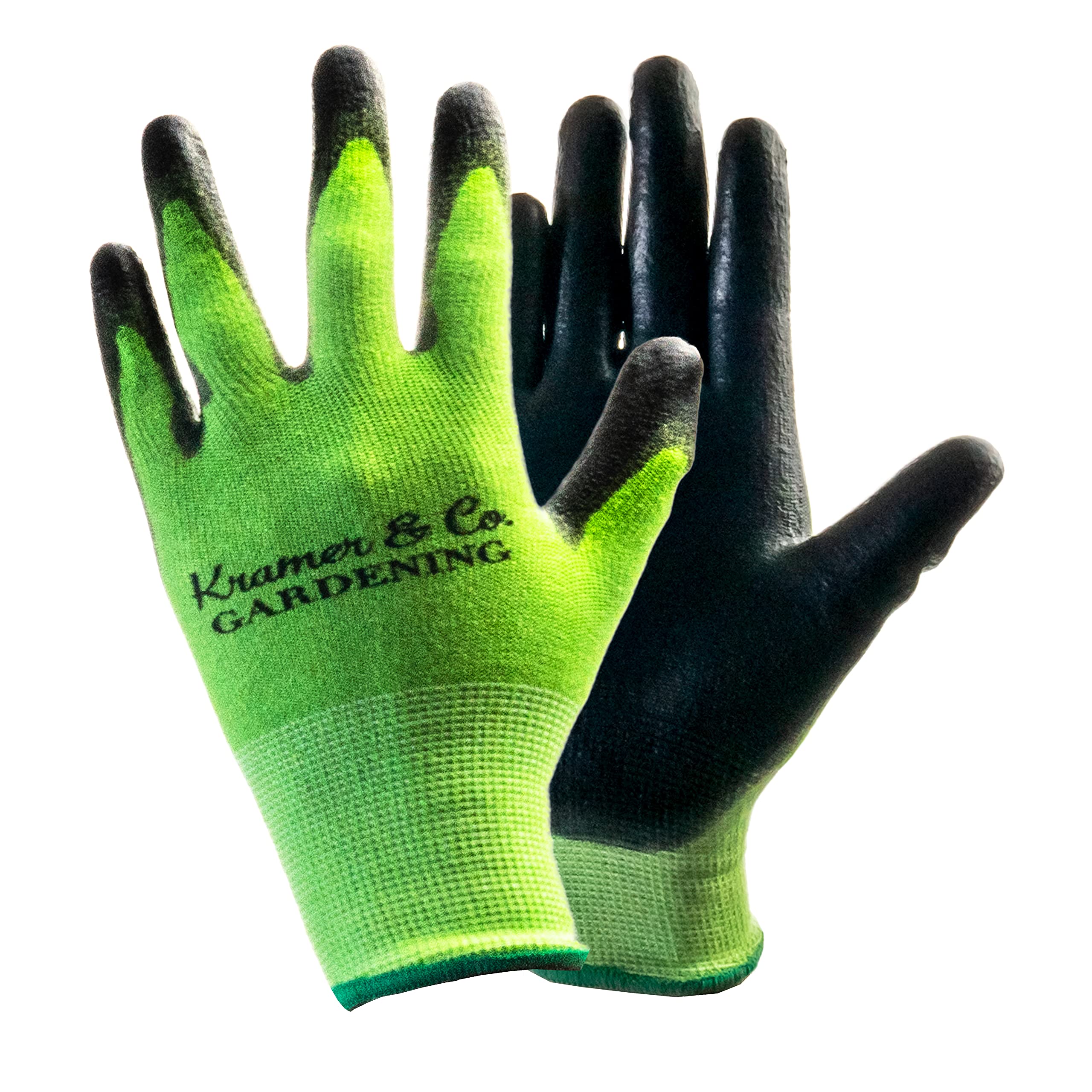 KRAMER&CO. Gardening Gloves Breathable with High Grip Fingers Coating for Women & Men. Ultimate Grip and Protection for all Garden Jobs, Building & DIY- S M, L & XL sets for Ladies & Men (1 pack S)