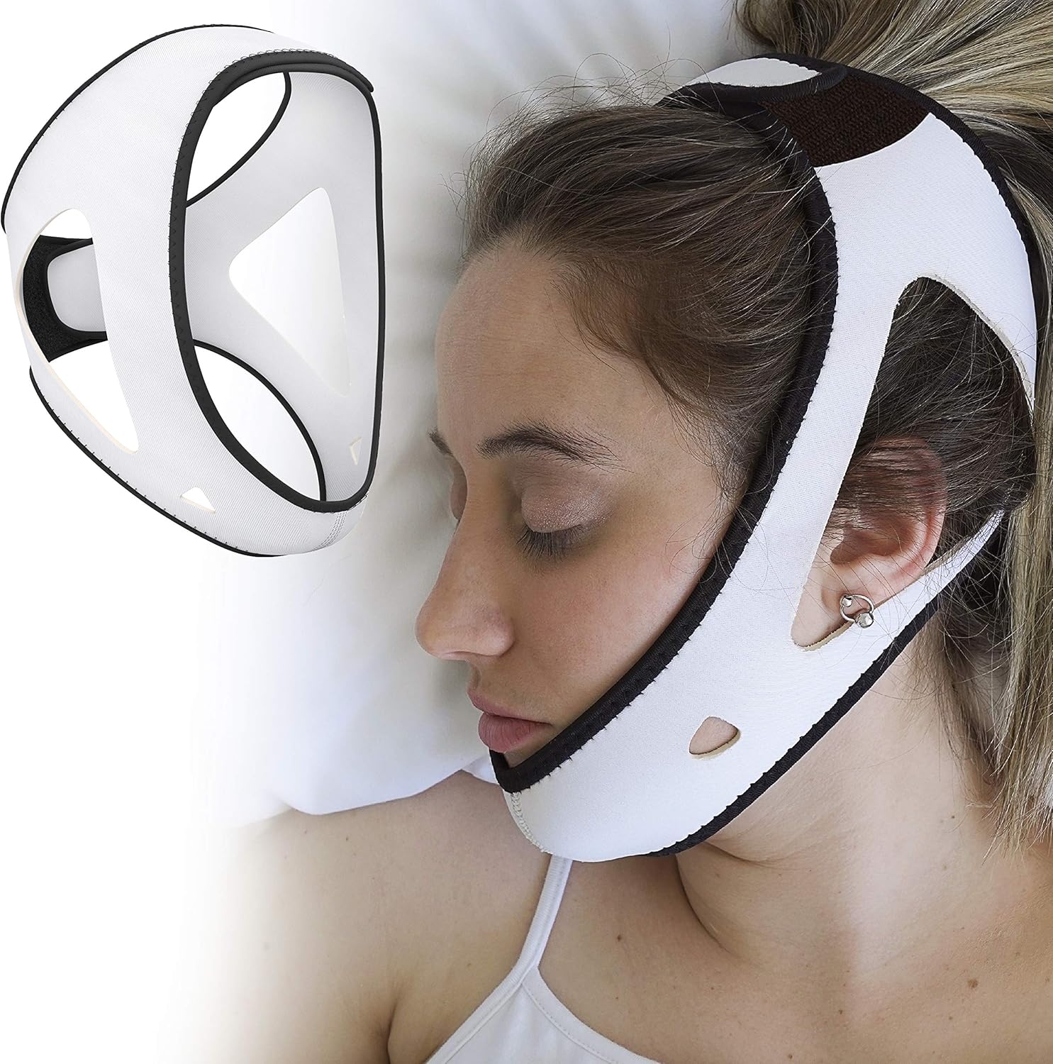 PrimeSiesta: Chin Strap for Snoring - Snore Stopper & Anti Snore Chin Strap for CPAP Users - Breathable, Flexible & Easily Adjustable with Eversoft Technology: Health & Personal Care
