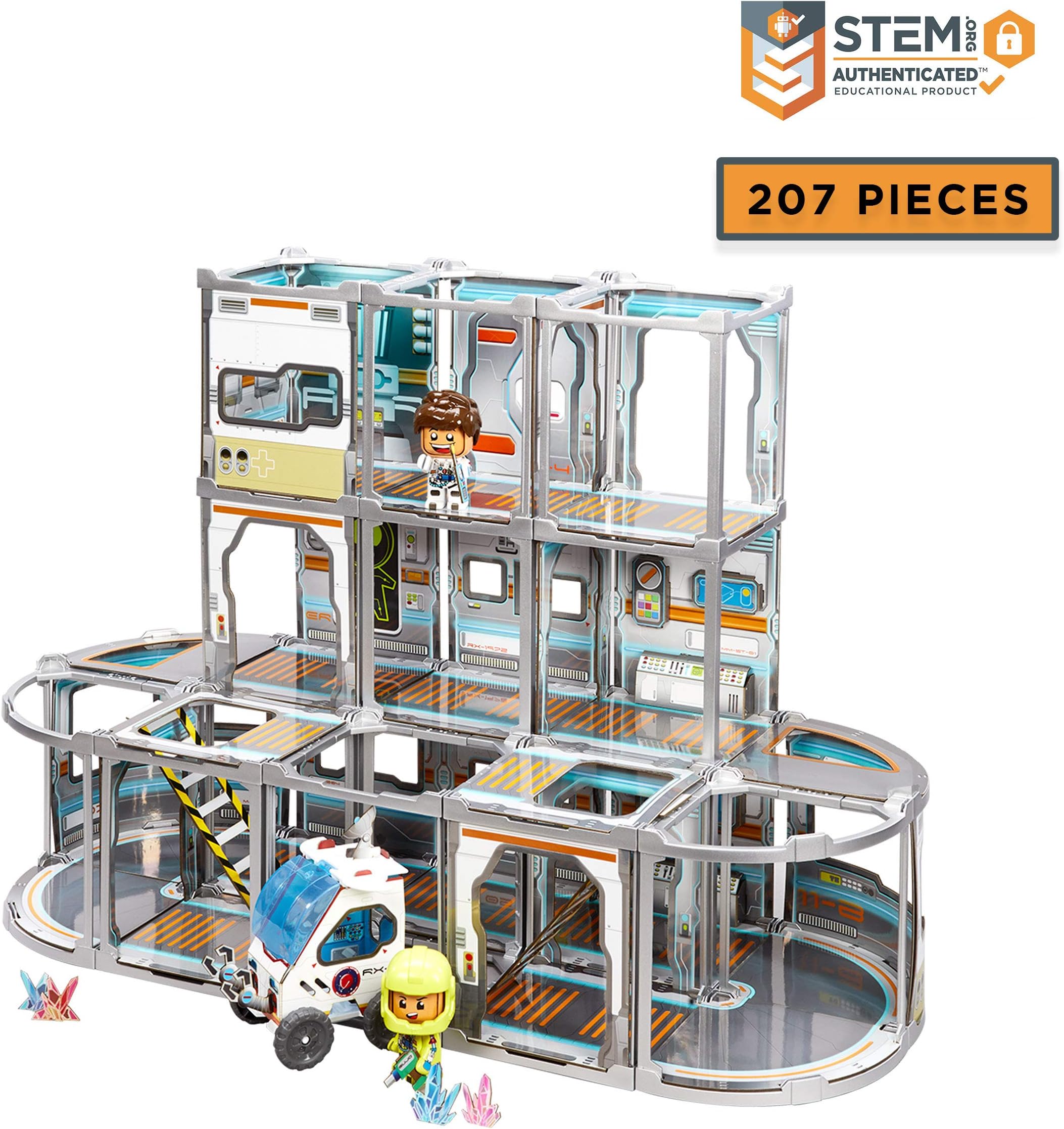 GUJO Space Station Kids Play Set, Build-Your-Own Mars Toy Mission Base - STEM Toy for Boys and Girls Ages 6-11