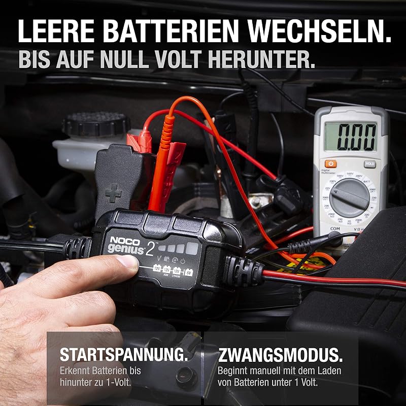 GENIUS2 2A 6V/12V Autobatterie-Ladegerät & Erhaltungsladegerät