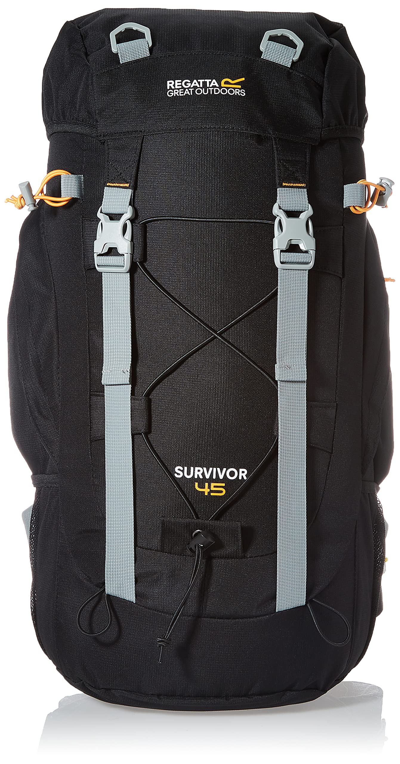 Regatta Survivor III Hardwearing Padded Camping and Hiking Rucksack - Black, 85 Litre