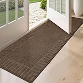 BEQHAUSE Door-Mat-Non-Slip Dirt Trapper Door Mats Low-Profile Front Door Mat Absorbent Floor Mats for Entryway Washable Mud Resistant Home Entrance Doormat, Brown, 24"x60"