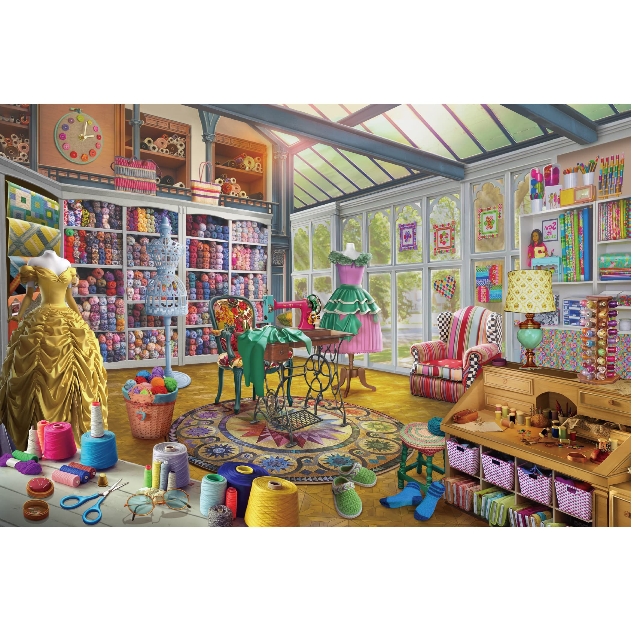 Lavievert Wooden Jigsaw Puzzle 1000 Piece Puzzle for Adults - Sewing Room
