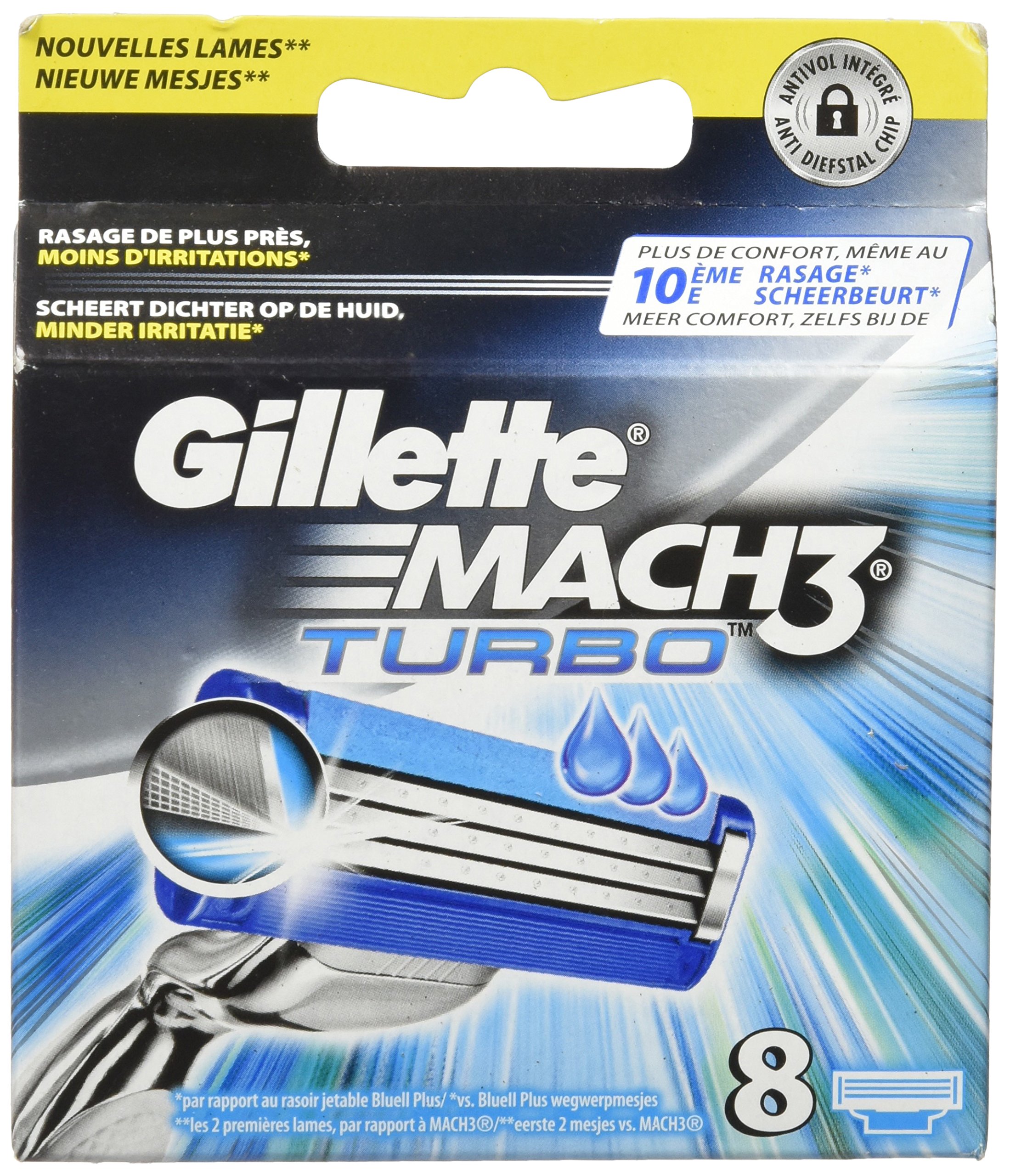 Gillette Mach3 Turbo Razor Blades for Men