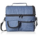 PuTwo Lunch Bag Insulated Large Capacity with YKK Zip Adjustable Shoulder Strap Lunch Bag - Denim Blue