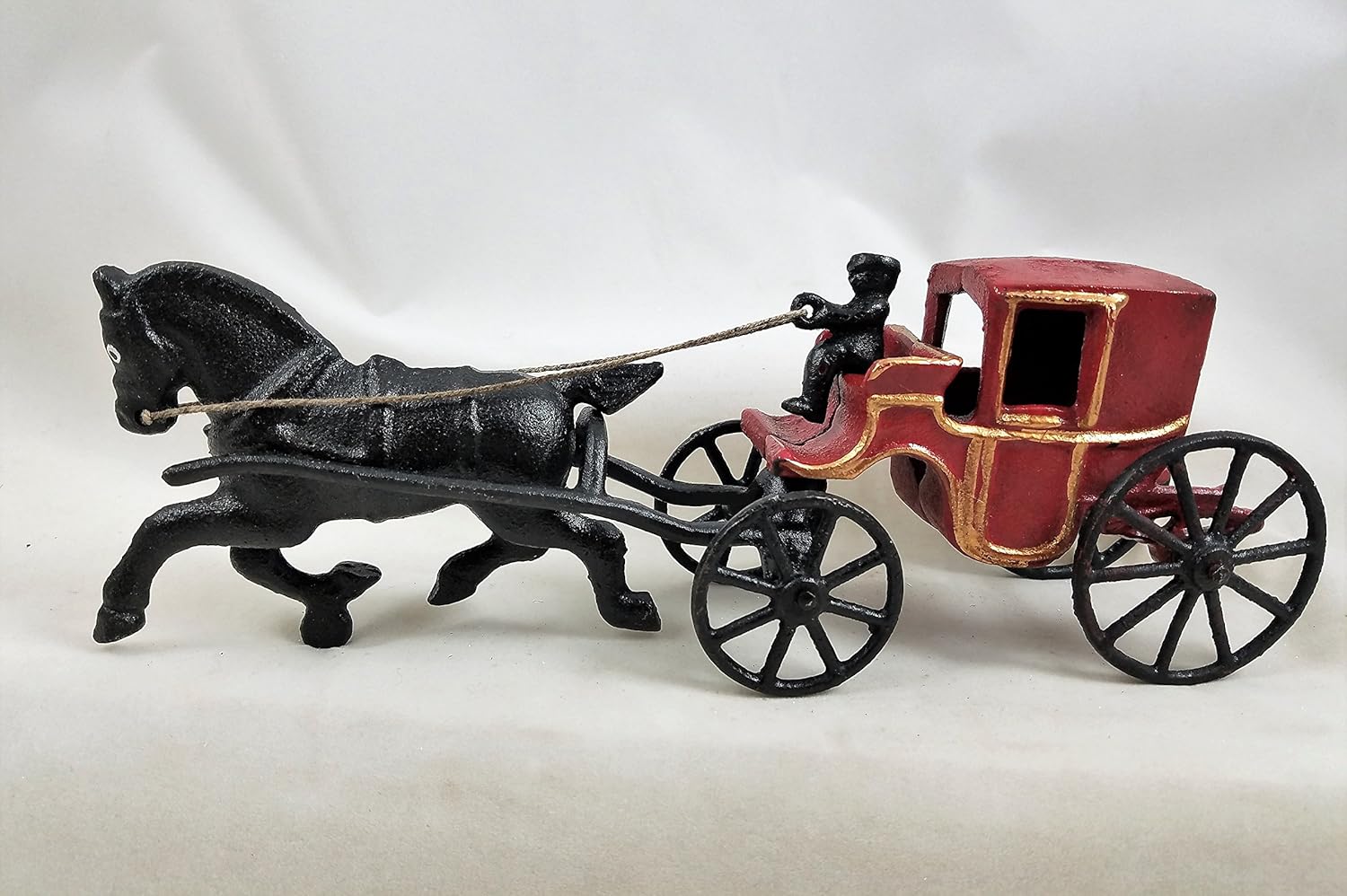 antique cast iron horse and buggy