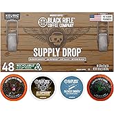 Black Rifle Coffee Company Supply Drop Variety Pack (48 Count of K Cups) - Silencer Smooth, AK Espresso, Just Black, & BeyondBlack KCup Pods - K Cups Coffee Variety Pack