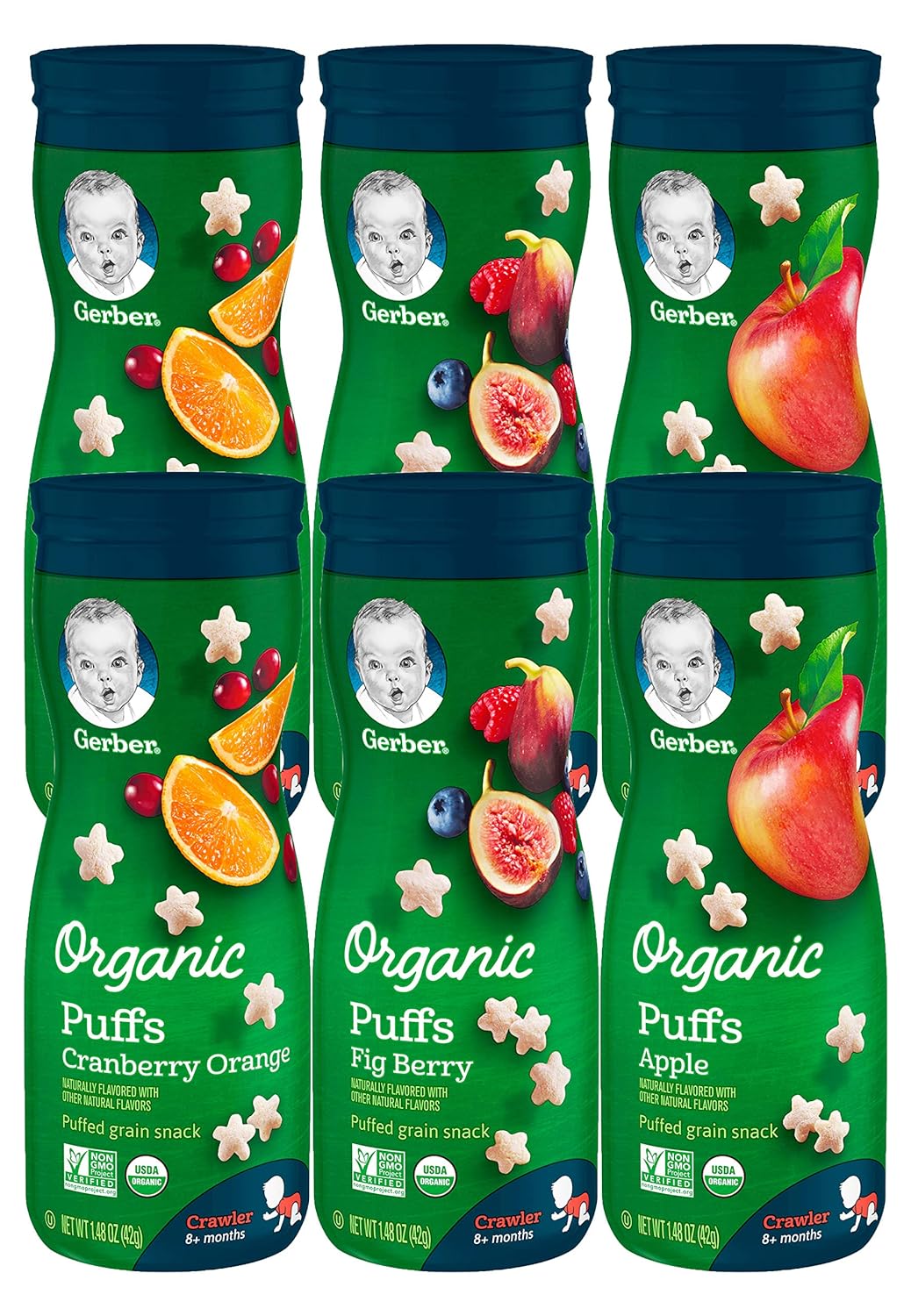 gerber organic puffs apple