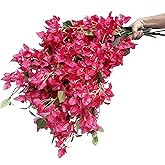 wardbum Pack of 20 - Artificial Bougainvillea Flowers Silk Floral Stems Hanging Bougainvillea Vines for Wedding & Home Shower Party Table and Vase Decor - 30.5 inch (Fuchsia- Pack of 20)